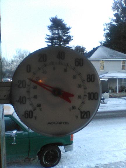 Our front porch at 6:00 this a.m.